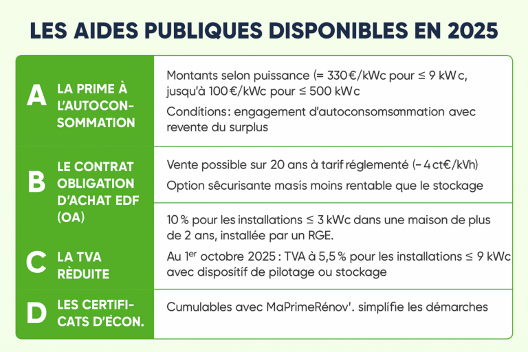 Solutions de financement - liste aide publique 2025